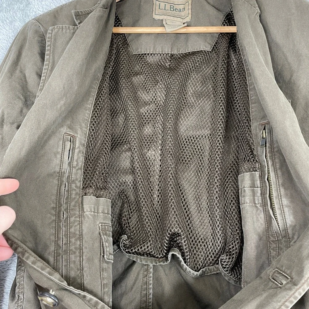 LL Bean Field‎ Jacket Mens 40 Brown Cotton Canvas Blazer Elbow Patch Workwear